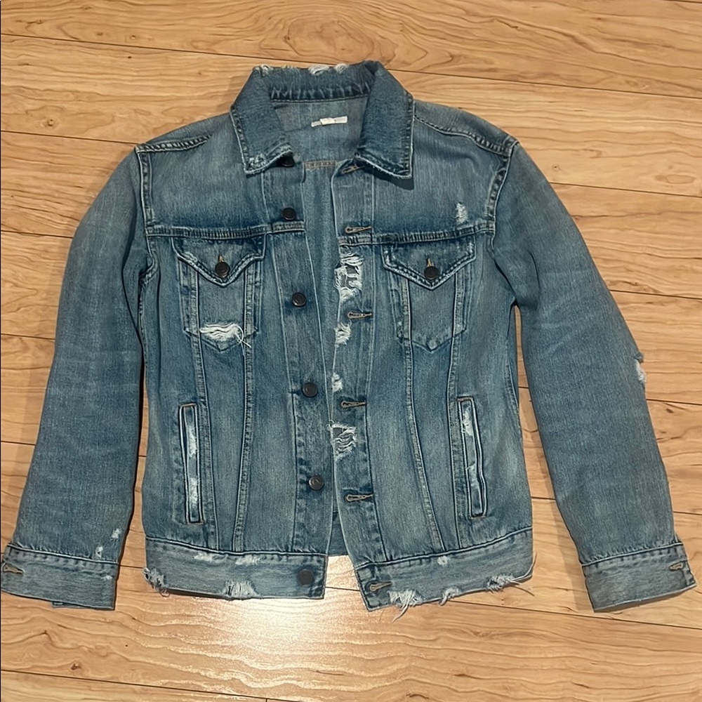 Able Blue Jean Jacket Classic Distressed Design